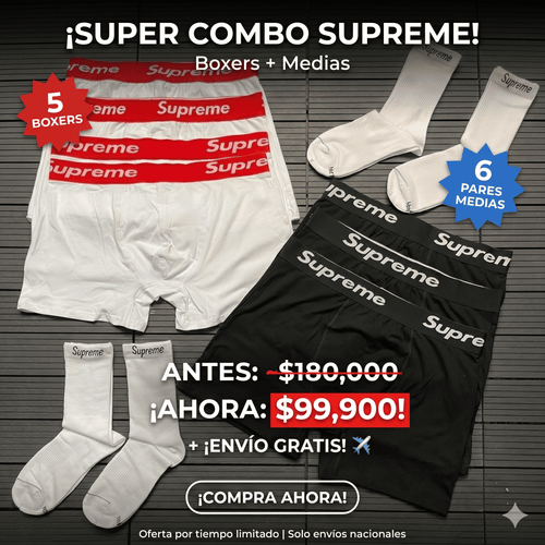 5 bóxer supreme +6 pares de medias