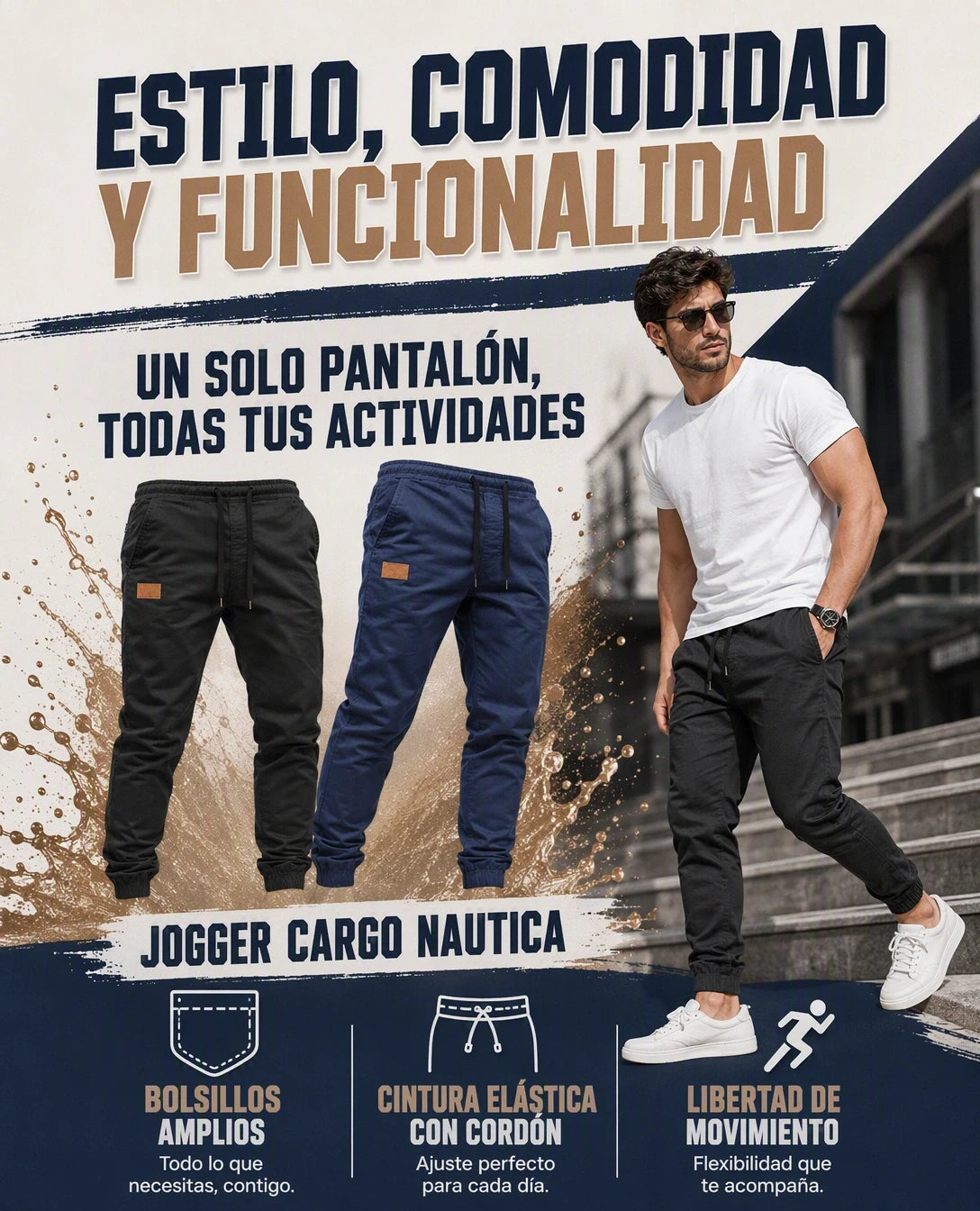 JOGGERS CARGO NAUTICA 2x1